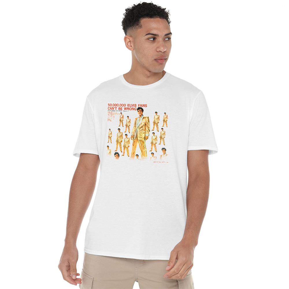 White - Back - Elvis Presley Unisex Adult 50 Million Fans T-Shirt