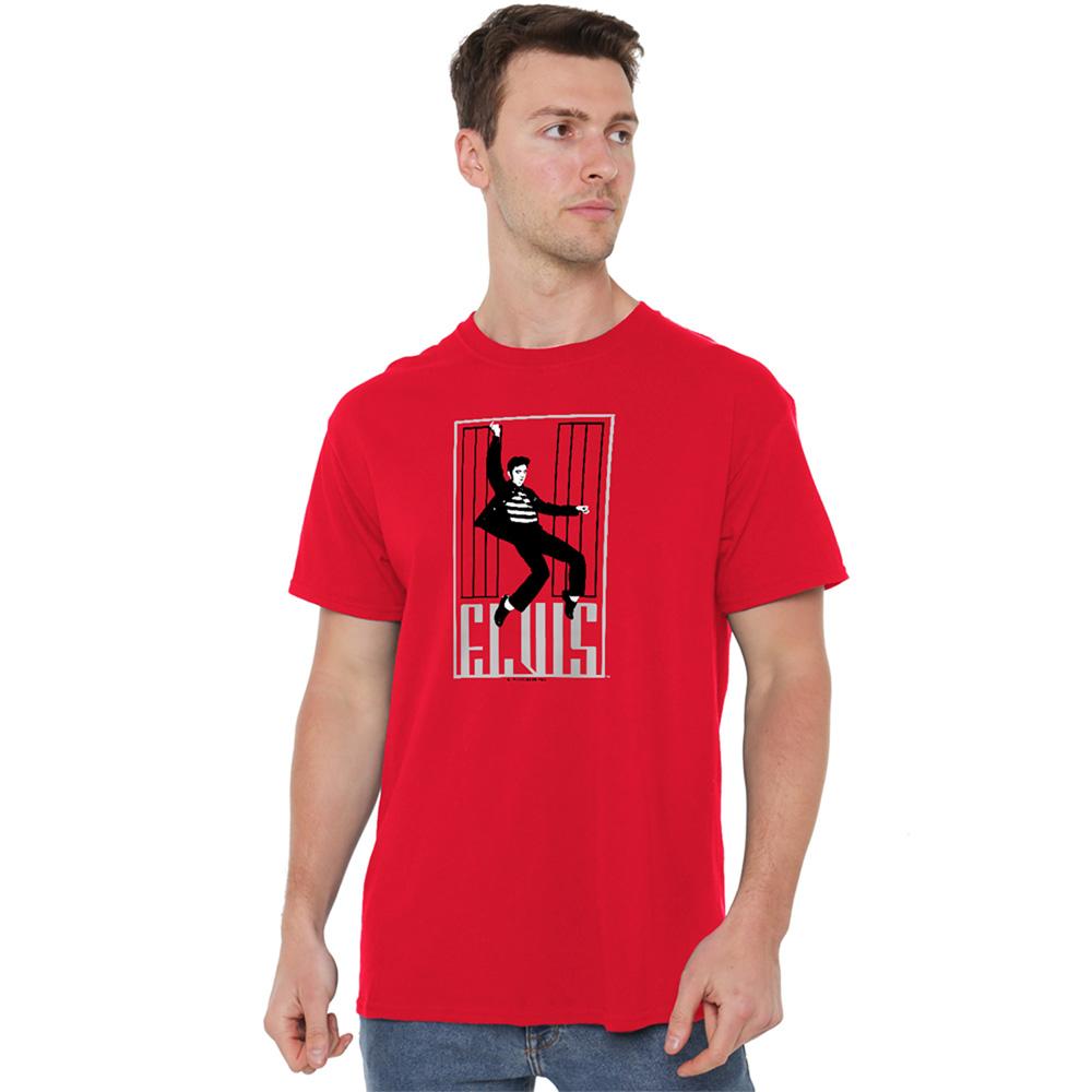 Red - Back - Elvis Presley Unisex Adult One Jailhouse T-Shirt