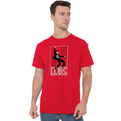 Red - Back - Elvis Presley Unisex Adult One Jailhouse T-Shirt