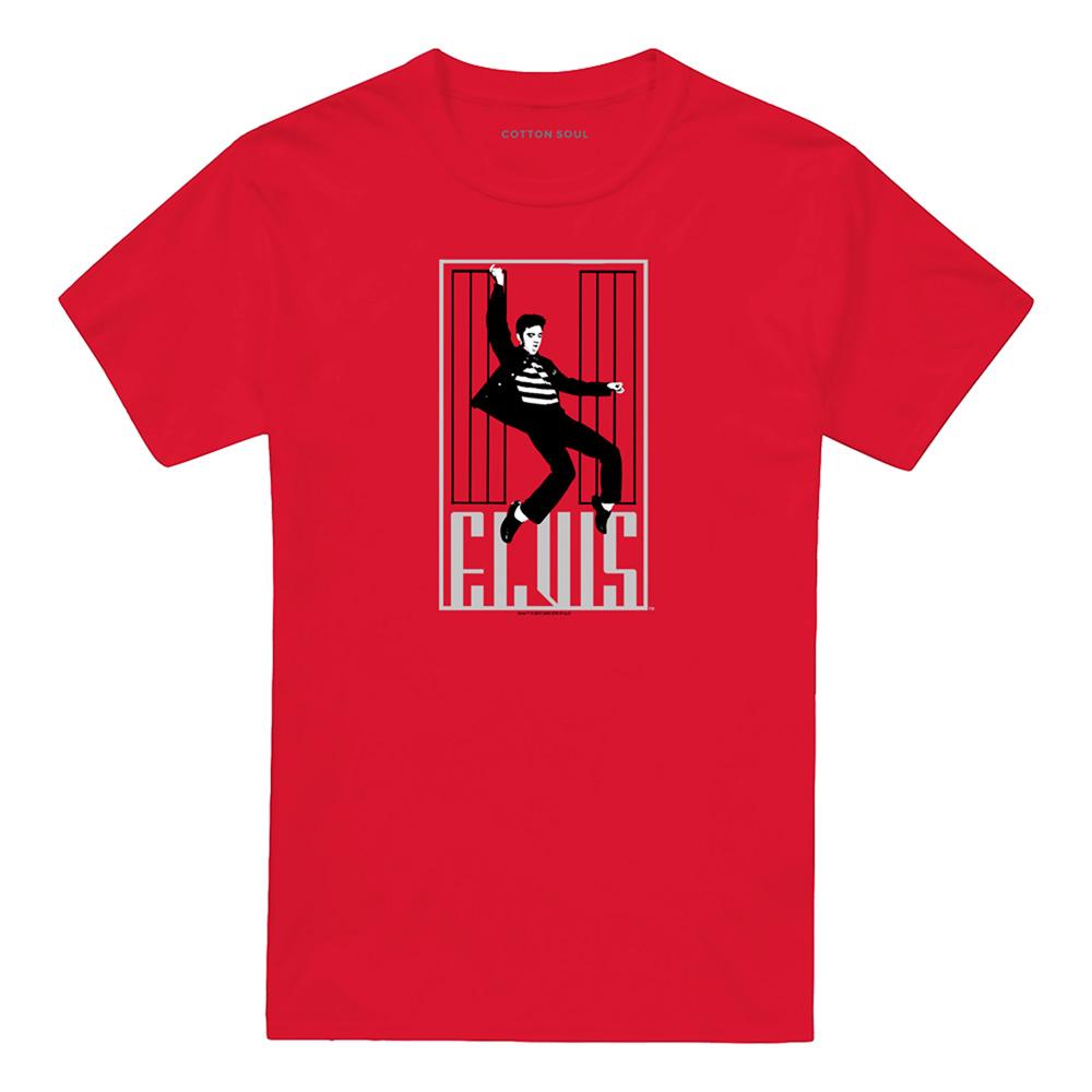 Red - Front - Elvis Presley Unisex Adult One Jailhouse T-Shirt
