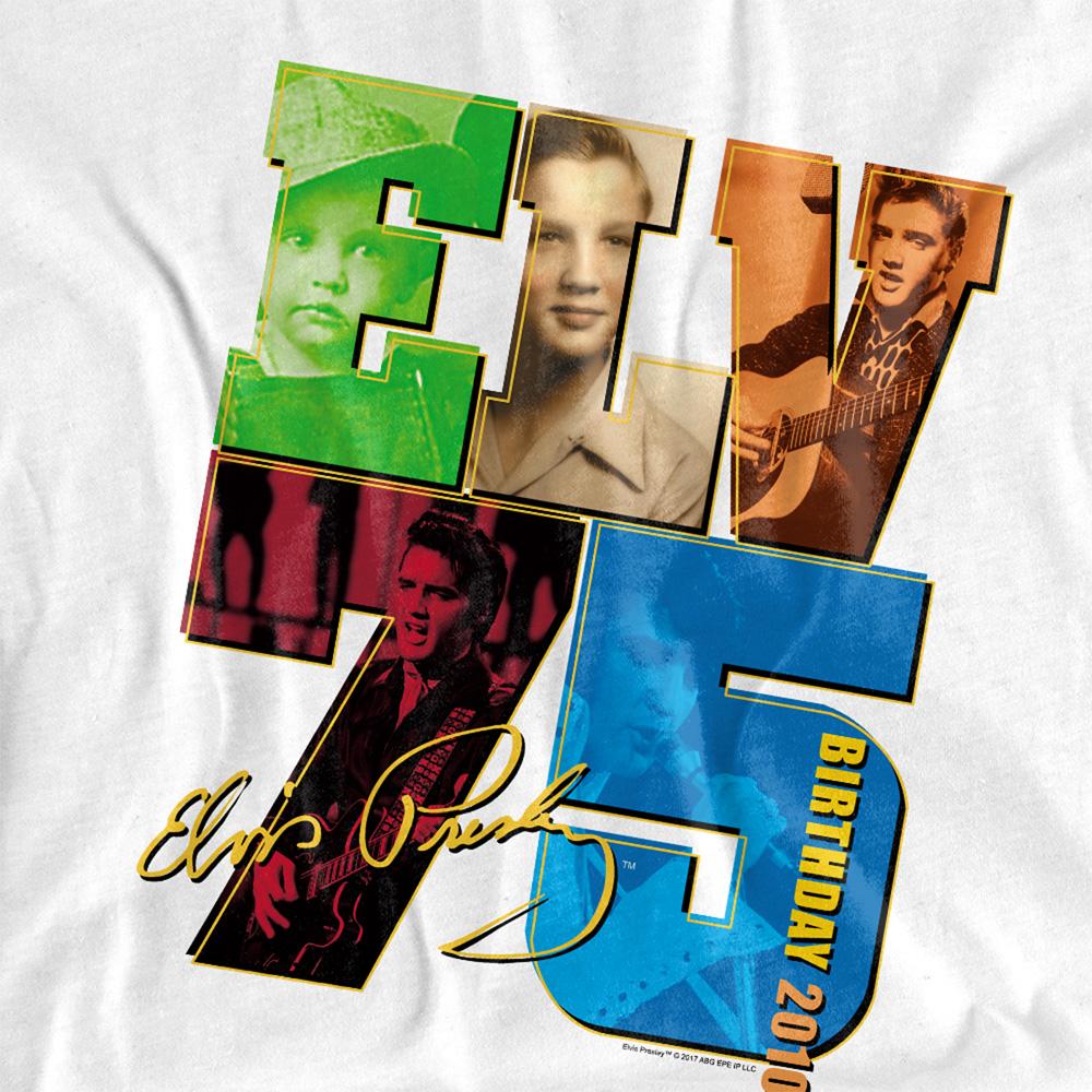 White - Side - Elvis Presley Unisex Adult Birthday 2010 T-Shirt