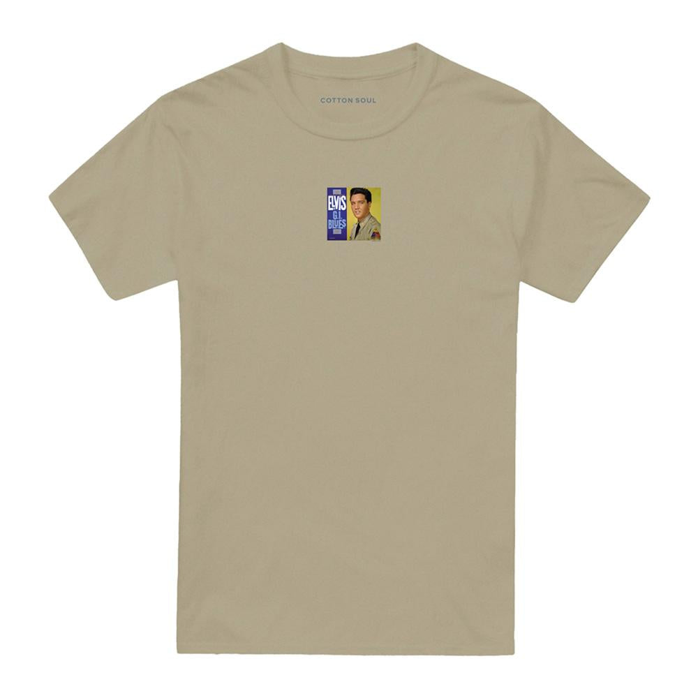Safari Green - Front - Elvis Presley Unisex Adult Gi Blues Album T-Shirt