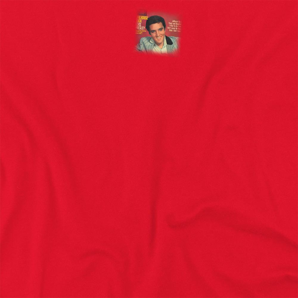 Red - Side - Elvis Presley Unisex Adult Jailhouse Rock 45 T-Shirt