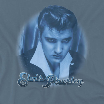 Carolina Blue - Side - Elvis Presley Unisex Adult Blue Suede Fade T-Shirt