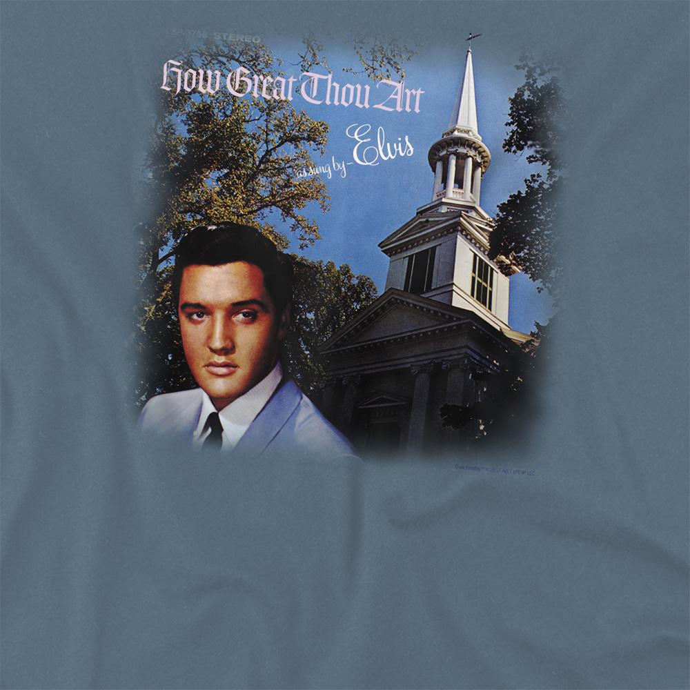 Carolina Blue - Side - Elvis Presley Unisex Adult How Great Thou Art T-Shirt
