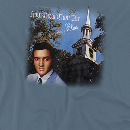 Carolina Blue - Side - Elvis Presley Unisex Adult How Great Thou Art T-Shirt