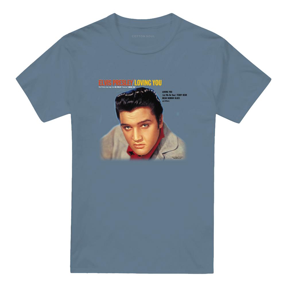 Carolina Blue - Front - Elvis Presley Unisex Adult Loving You Soundtrack T-Shirt