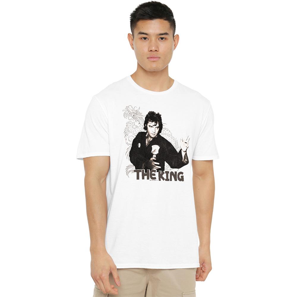 White - Back - Elvis Presley Unisex Adult Fighting King T-Shirt