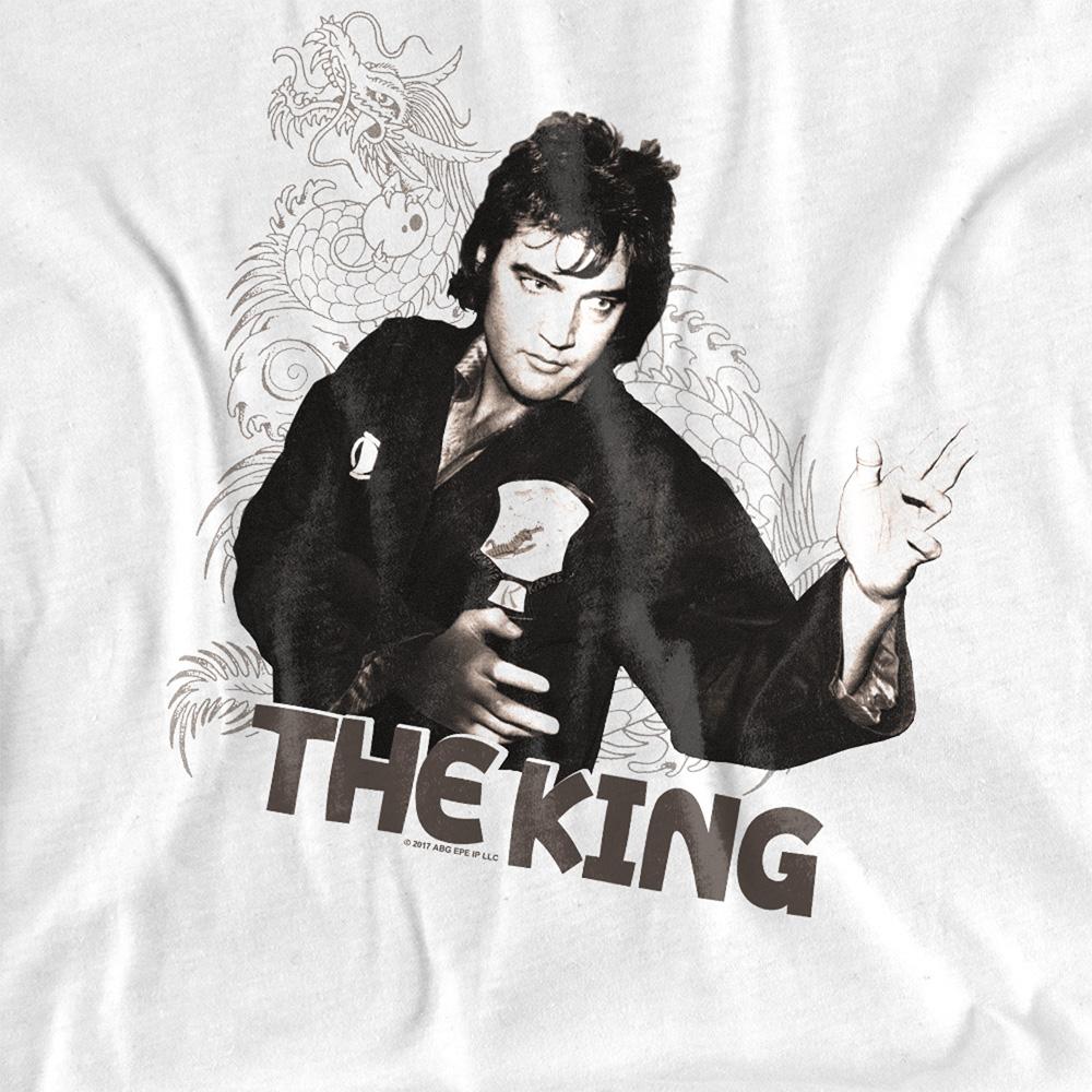 White - Side - Elvis Presley Unisex Adult Fighting King T-Shirt