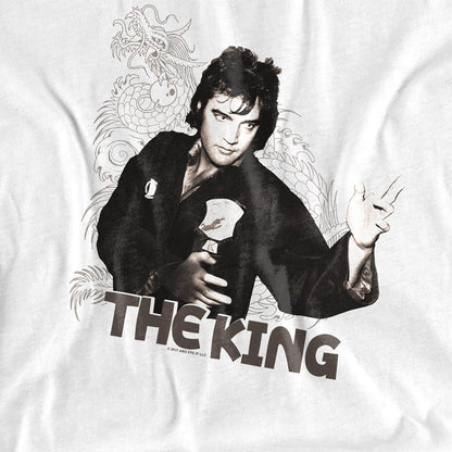 White - Side - Elvis Presley Unisex Adult Fighting King T-Shirt