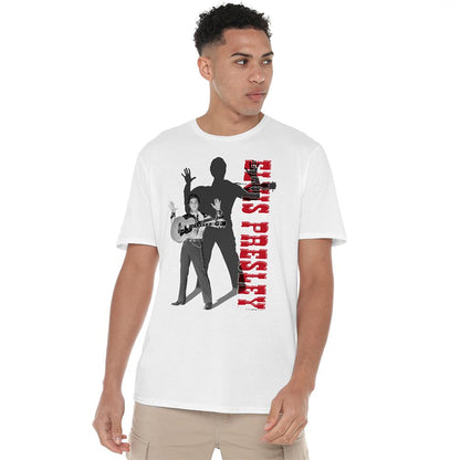 White - Back - Elvis Presley Unisex Adult Look No Hands T-Shirt