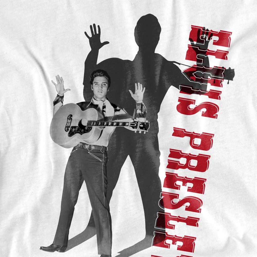 White - Side - Elvis Presley Unisex Adult Look No Hands T-Shirt