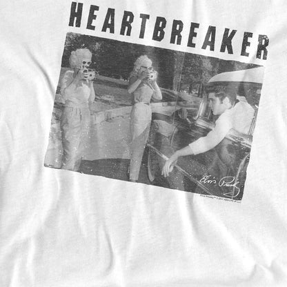 White - Side - Elvis Presley Unisex Adult Heartbreaker T-Shirt