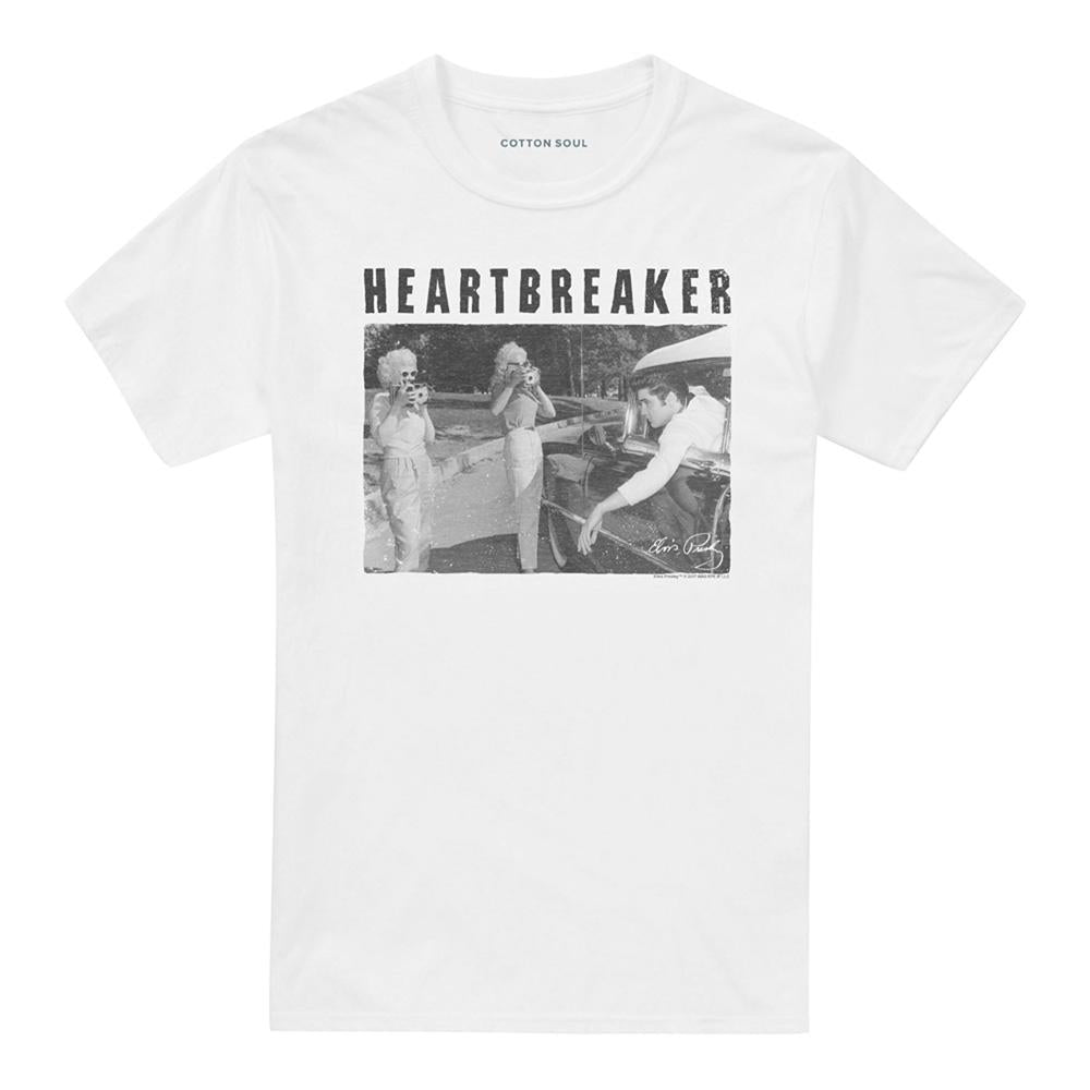 White - Front - Elvis Presley Unisex Adult Heartbreaker T-Shirt