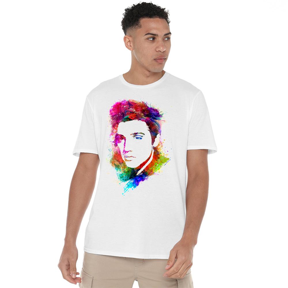 White - Lifestyle - Elvis Presley Unisex Adult King Watercolour T-Shirt