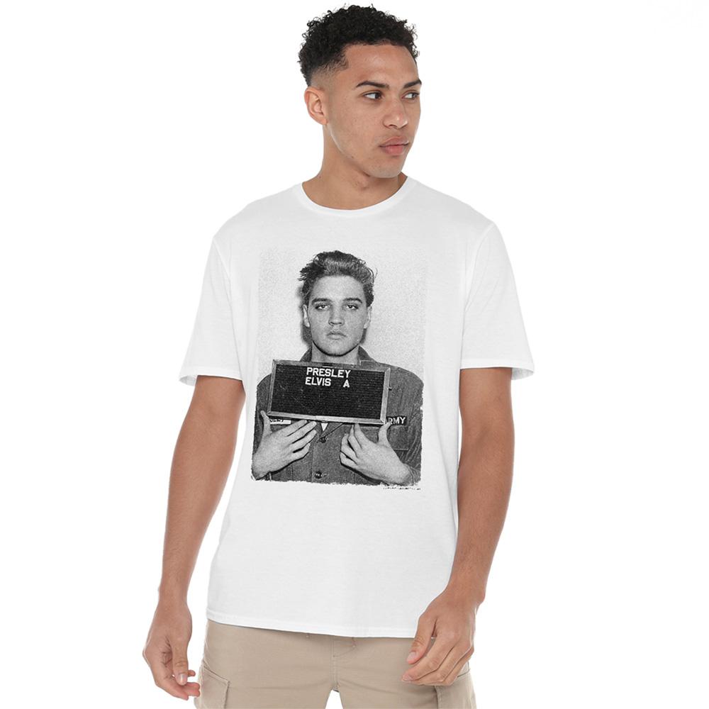 White - Lifestyle - Elvis Presley Unisex Adult Mugshot T-Shirt