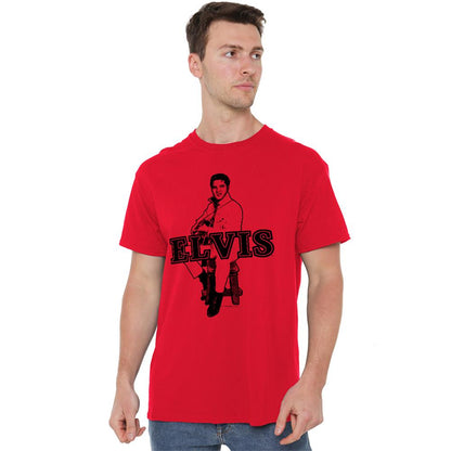 Red - Back - Elvis Presley Unisex Adult Jamming T-Shirt