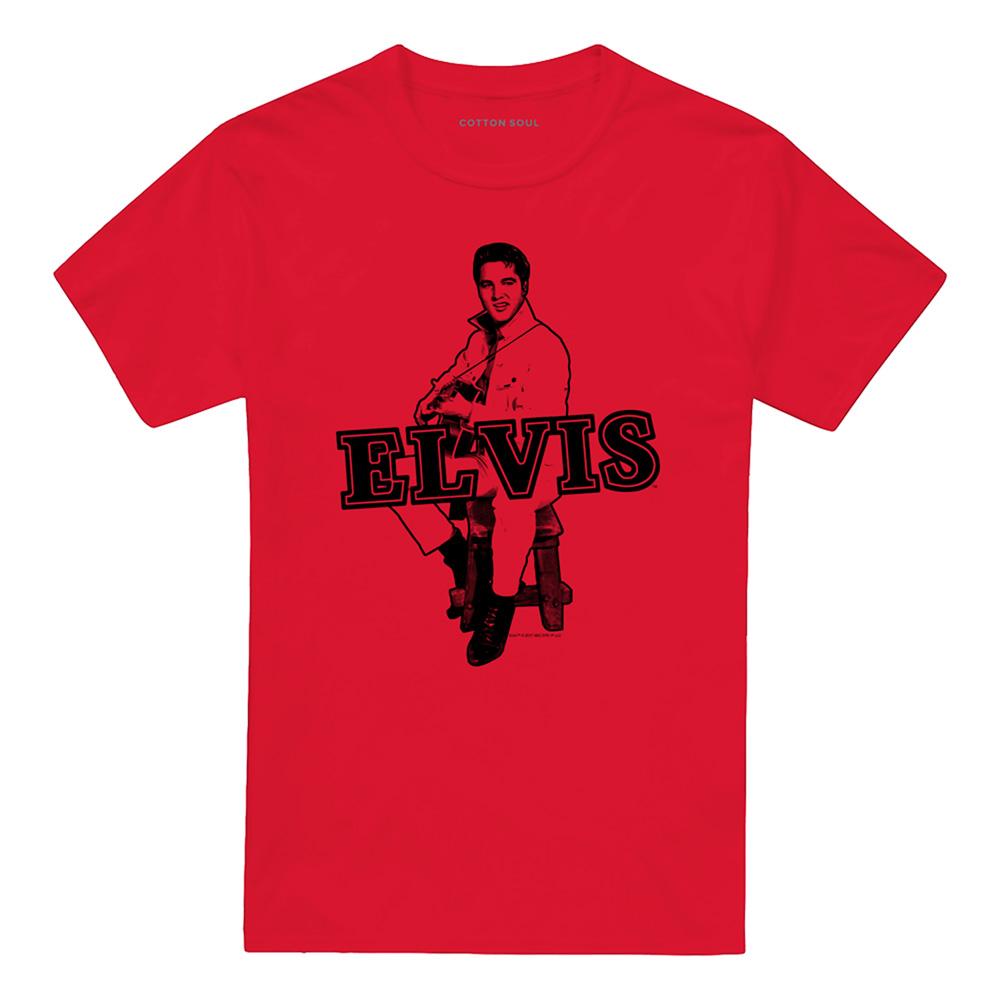 Red - Front - Elvis Presley Unisex Adult Jamming T-Shirt
