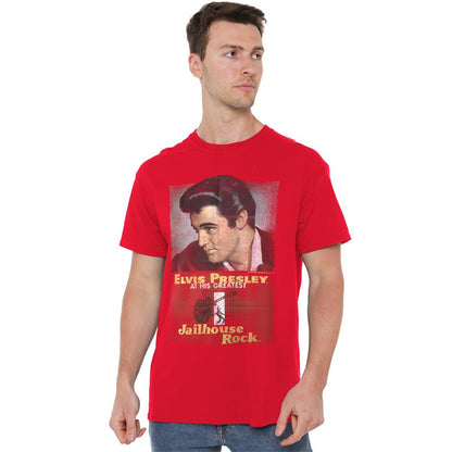 Red - Back - Elvis Presley Unisex Adult Jailhouse Rock Poster T-Shirt