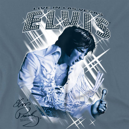 Carolina Blue - Side - Elvis Presley Unisex Adult Live In Vegas T-Shirt