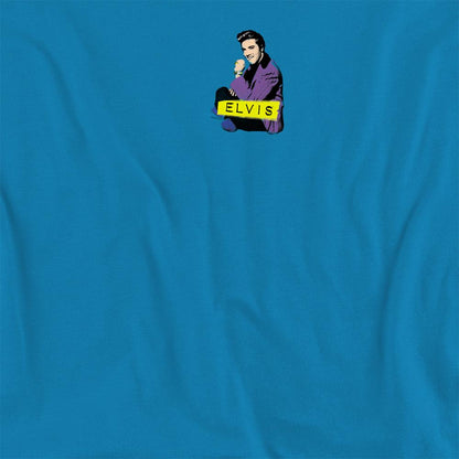 Turquoise - Back - Elvis Presley Unisex Adult Sitting T-Shirt