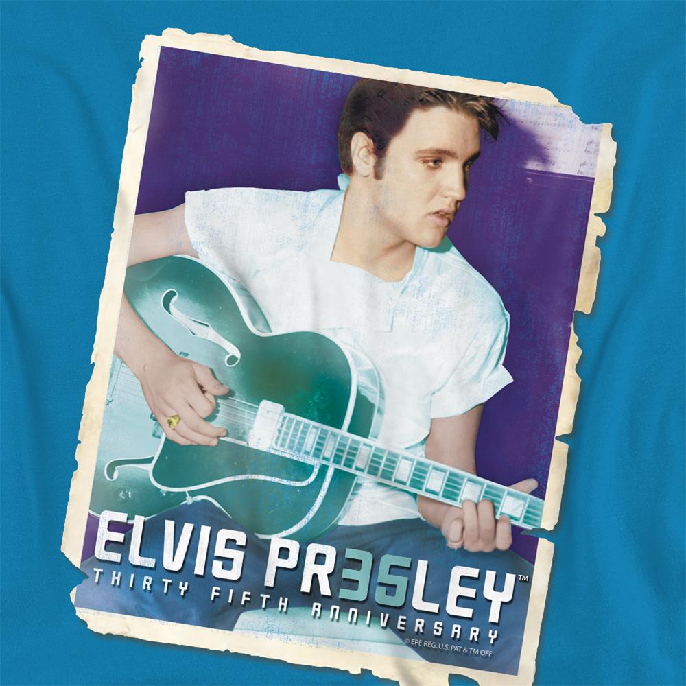 Turquoise - Back - Elvis Presley Unisex Adult 35 Guitar T-Shirt