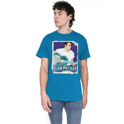 Turquoise - Front - Elvis Presley Unisex Adult 35 Guitar T-Shirt