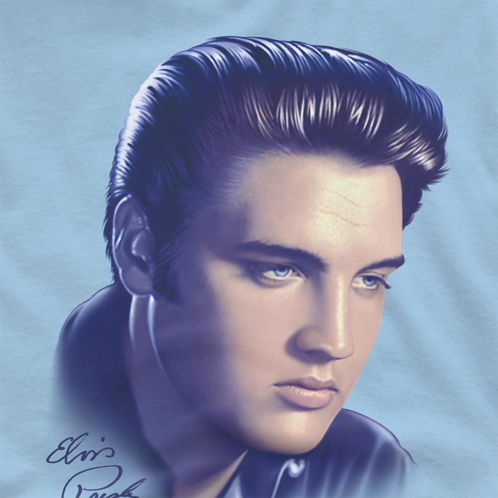 Light Blue - Side - Elvis Presley Unisex Adult Portrait T-Shirt