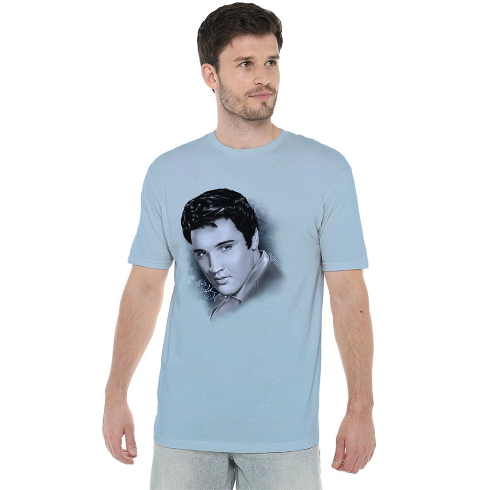 Light Blue - Back - Elvis Presley Unisex Adult Dreamy T-Shirt