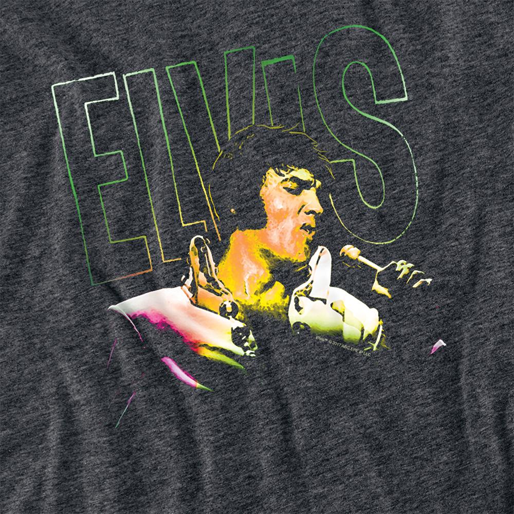 Charcoal - Side - Elvis Presley Unisex Adult Multicoloured T-Shirt