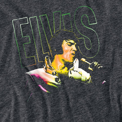 Charcoal - Side - Elvis Presley Unisex Adult Multicoloured T-Shirt