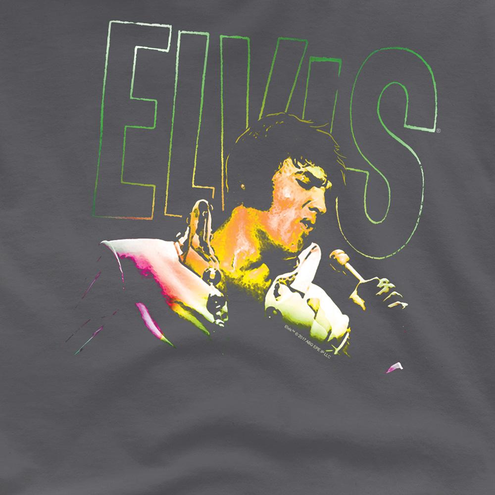 Charcoal - Side - Elvis Presley Unisex Adult Multicoloured T-Shirt