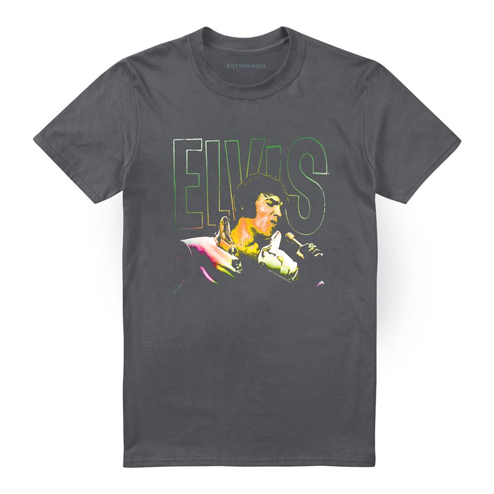 Charcoal - Front - Elvis Presley Unisex Adult Multicoloured T-Shirt
