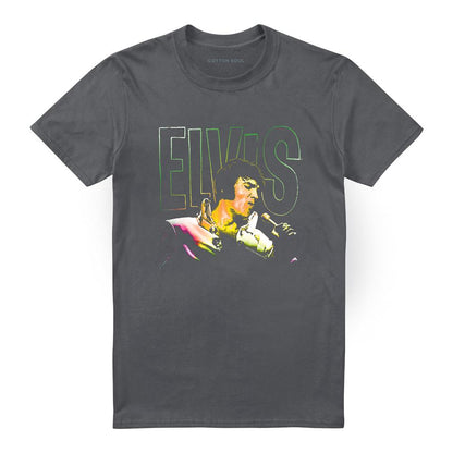 Charcoal - Front - Elvis Presley Unisex Adult Multicoloured T-Shirt