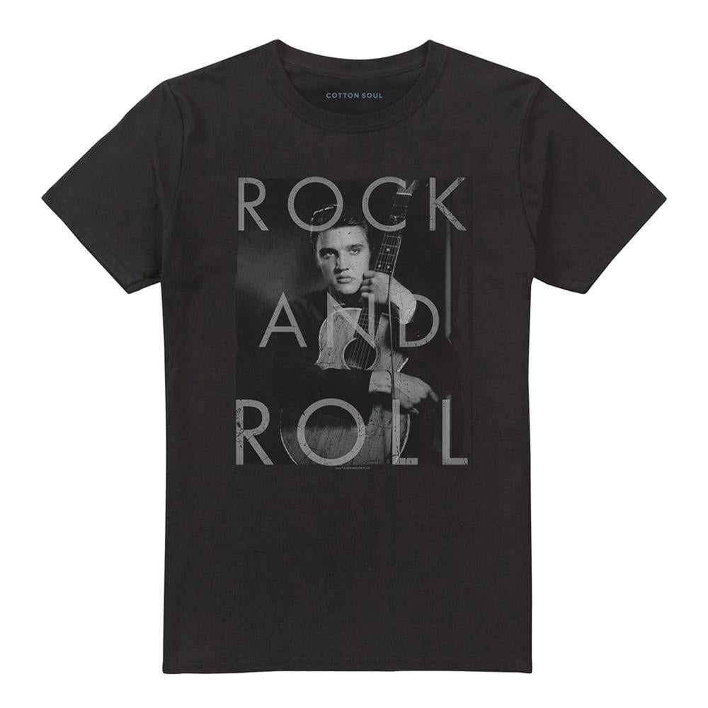 Black - Front - Elvis Presley Unisex Adult Rock And Roll T-Shirt
