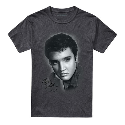 Charcoal - Front - Elvis Presley Unisex Adult Portrait T-Shirt