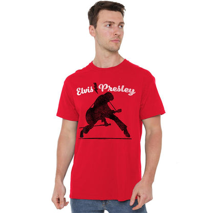 Red - Back - Elvis Presley Unisex Adult Overprint T-Shirt