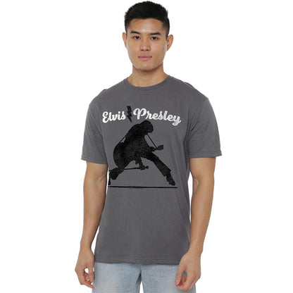 Charcoal - Back - Elvis Presley Unisex Adult Overprint T-Shirt