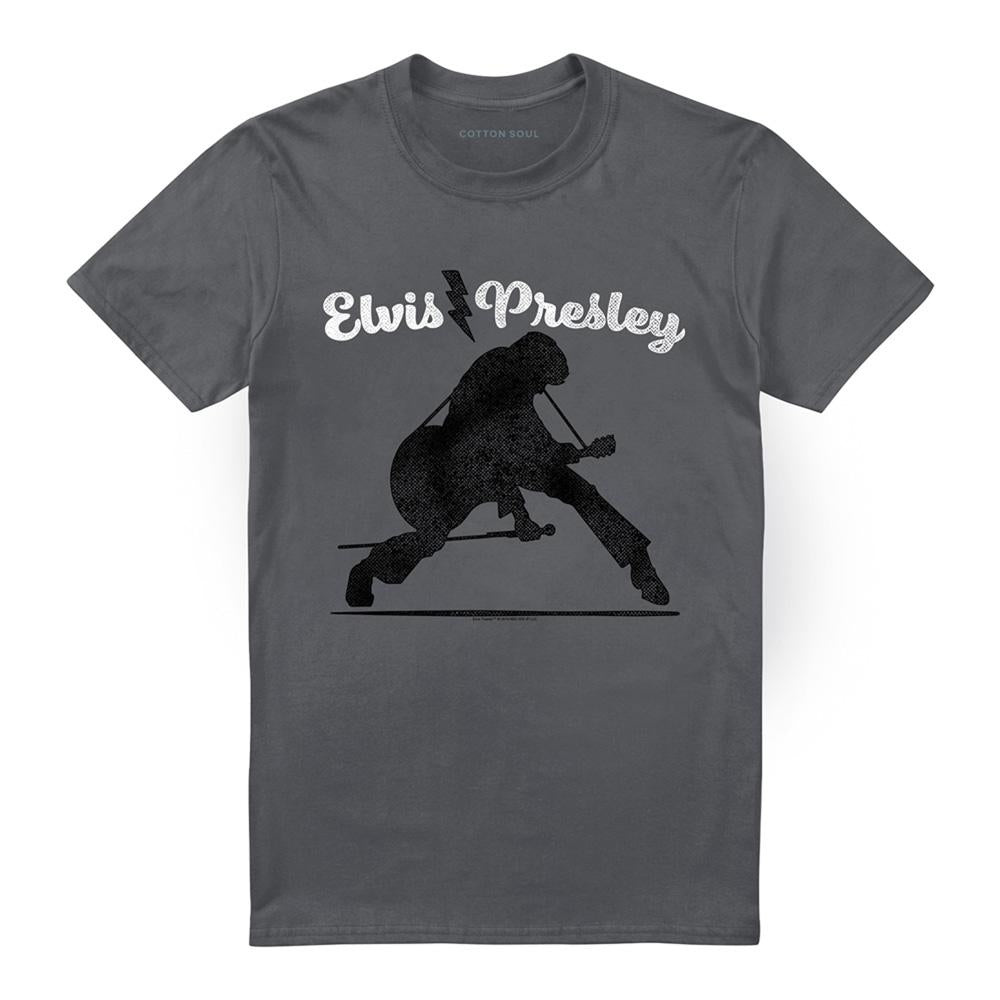 Charcoal - Front - Elvis Presley Unisex Adult Overprint T-Shirt