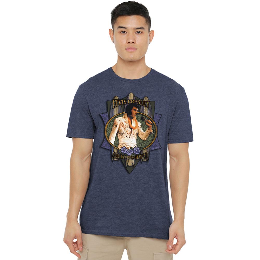 Navy - Back - Elvis Presley Unisex Adult Aloha From Hawaii T-Shirt
