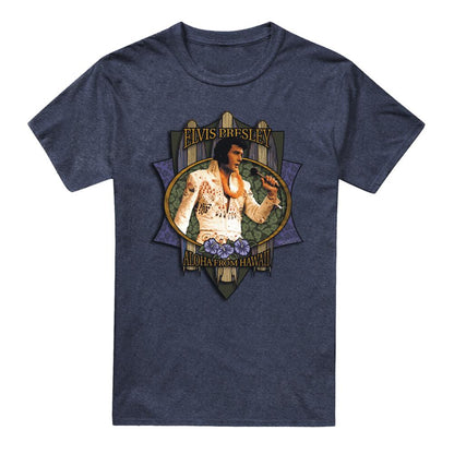 Navy - Front - Elvis Presley Unisex Adult Aloha From Hawaii T-Shirt