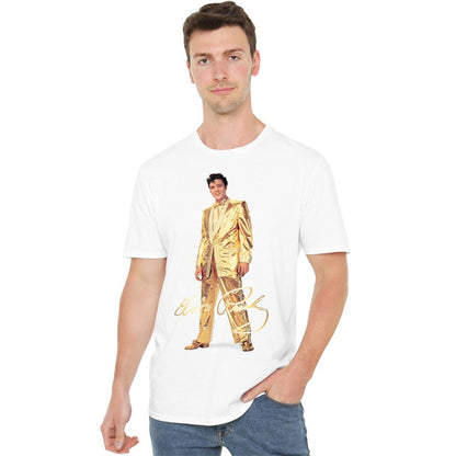 White - Back - Elvis Presley Unisex Adult Gold Lame Suit T-Shirt