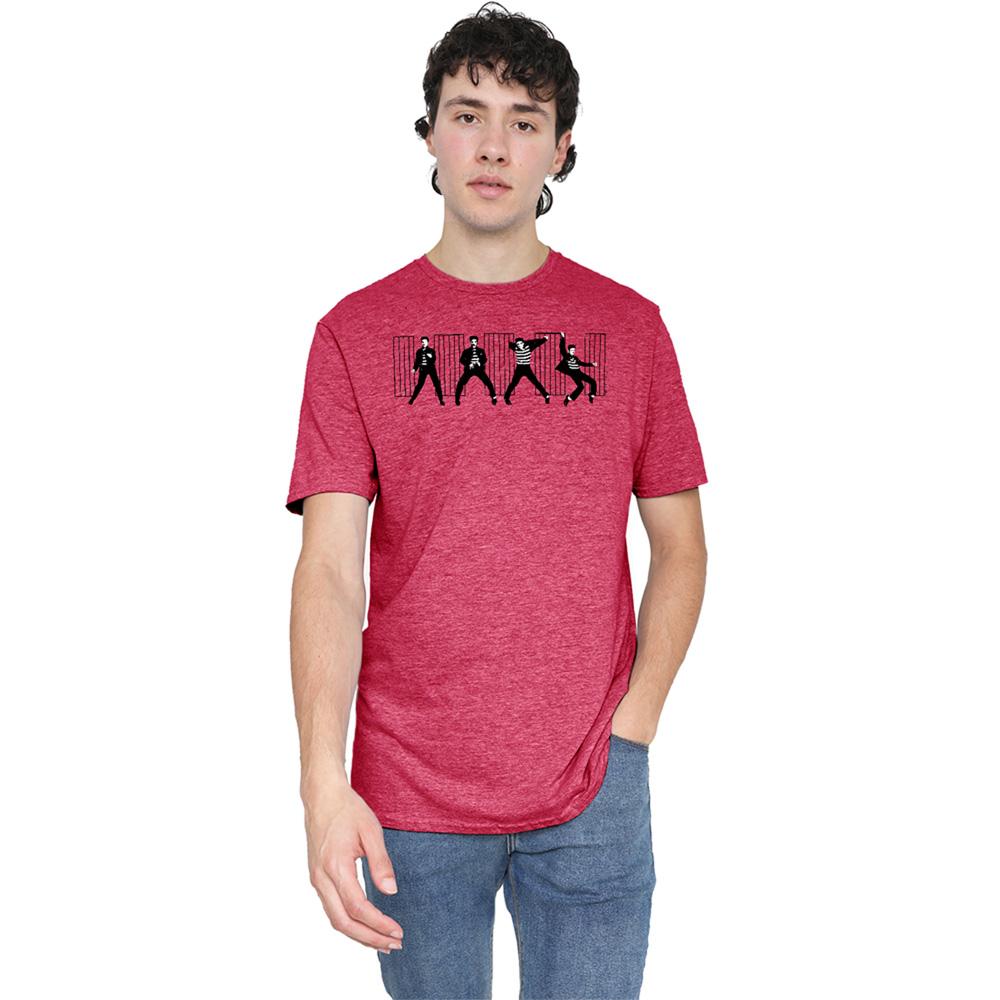Red - Back - Elvis Presley Unisex Adult Jailhouse Rock T-Shirt