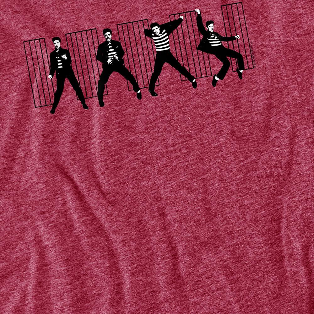 Red - Side - Elvis Presley Unisex Adult Jailhouse Rock T-Shirt