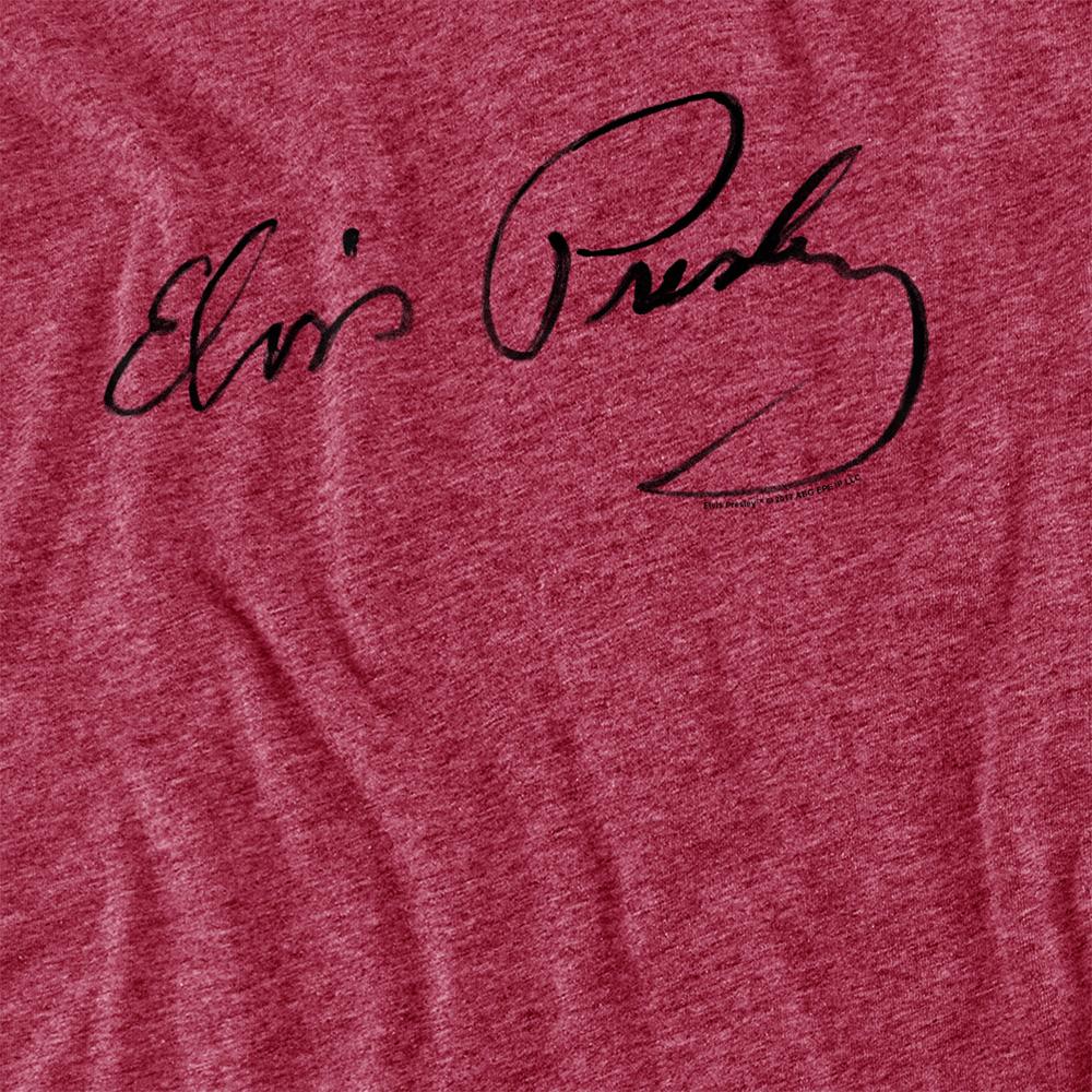 Red - Side - Elvis Presley Unisex Adult Signature Sketch T-Shirt