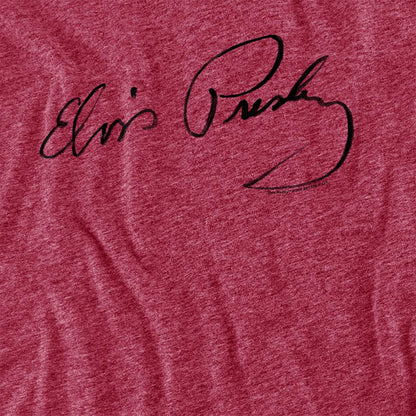 Red - Side - Elvis Presley Unisex Adult Signature Sketch T-Shirt