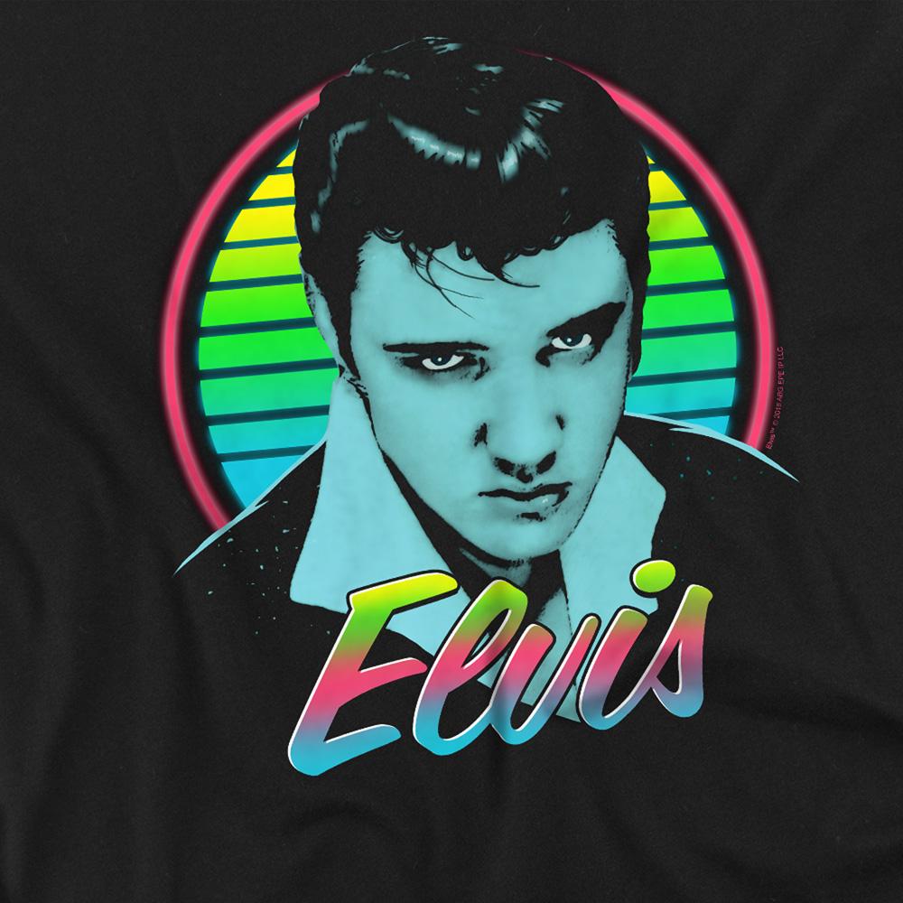 Black - Side - Elvis Presley Unisex Adult King Neon T-Shirt