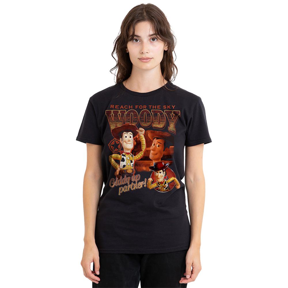 Black - Back - Toy Story Womens-Ladies Sheriff Woody Homage T-Shirt