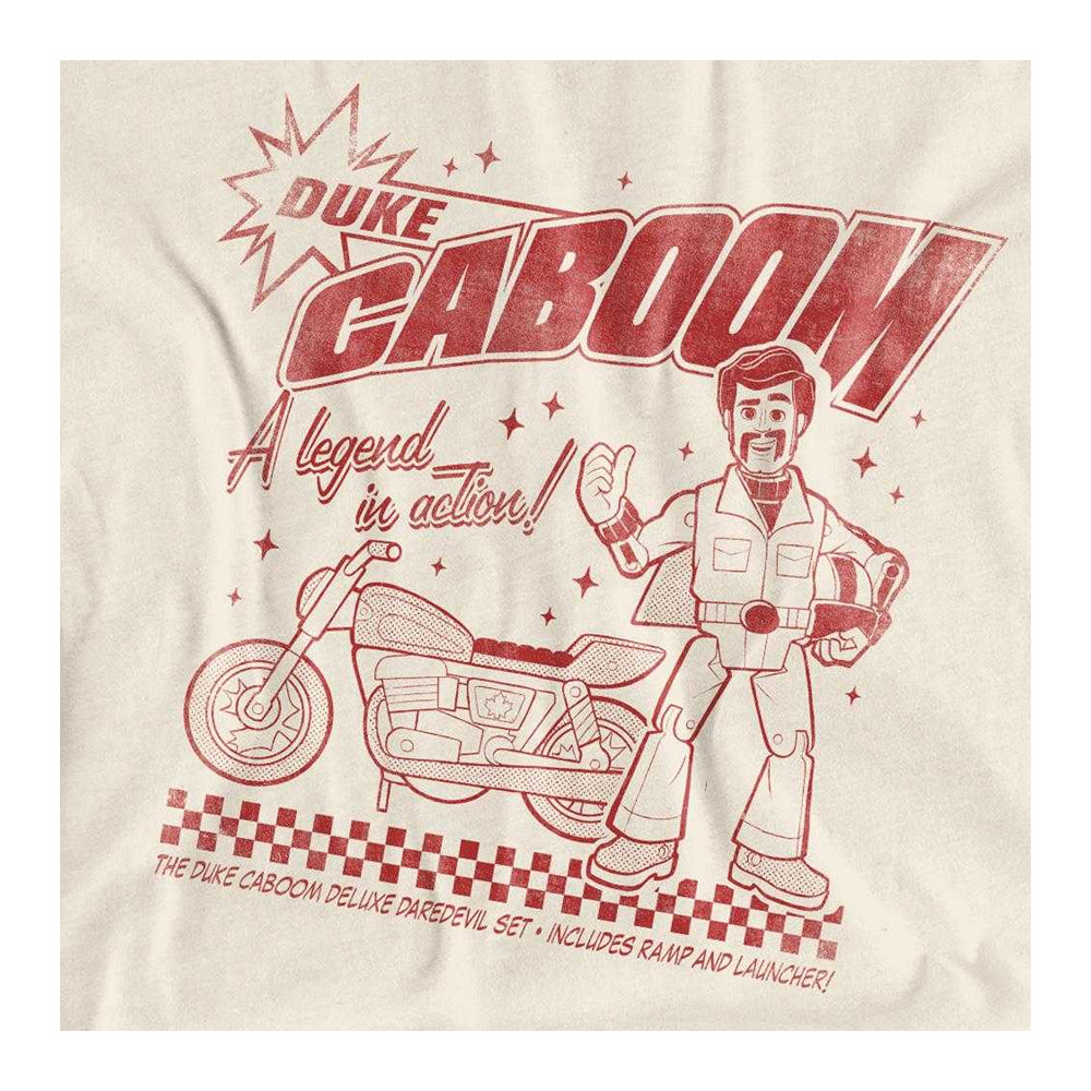 Natural - Side - Toy Story Womens-Ladies Duke Caboom Retro T-Shirt