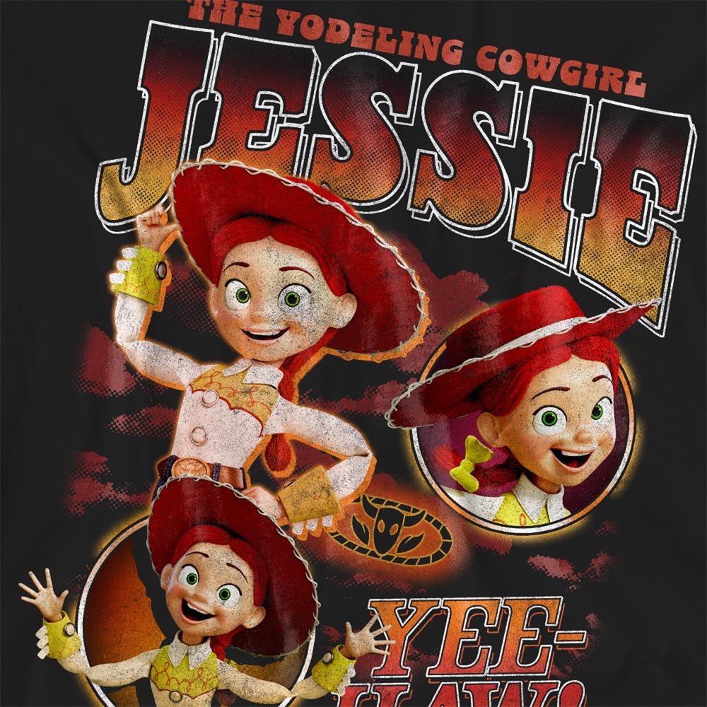 Black - Side - Toy Story Womens-Ladies Cowgirl Jessie Homage T-Shirt